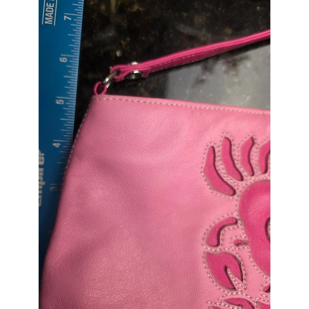 Fiona Lang Pink Leather Zodiac Cancer Bag Y2K Convertible Wristlet Astrology